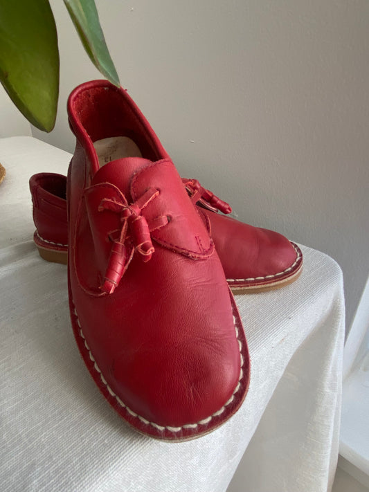 Little. Ones red leather loafers sz 13