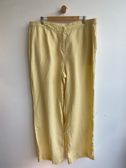 Yellow linen slacks SS3