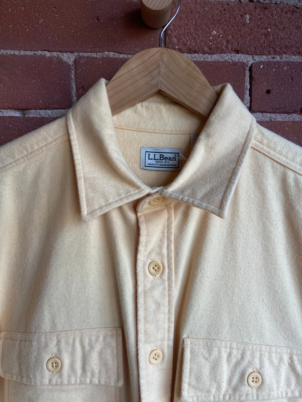 LL Bean yellow chamois button-up SS3