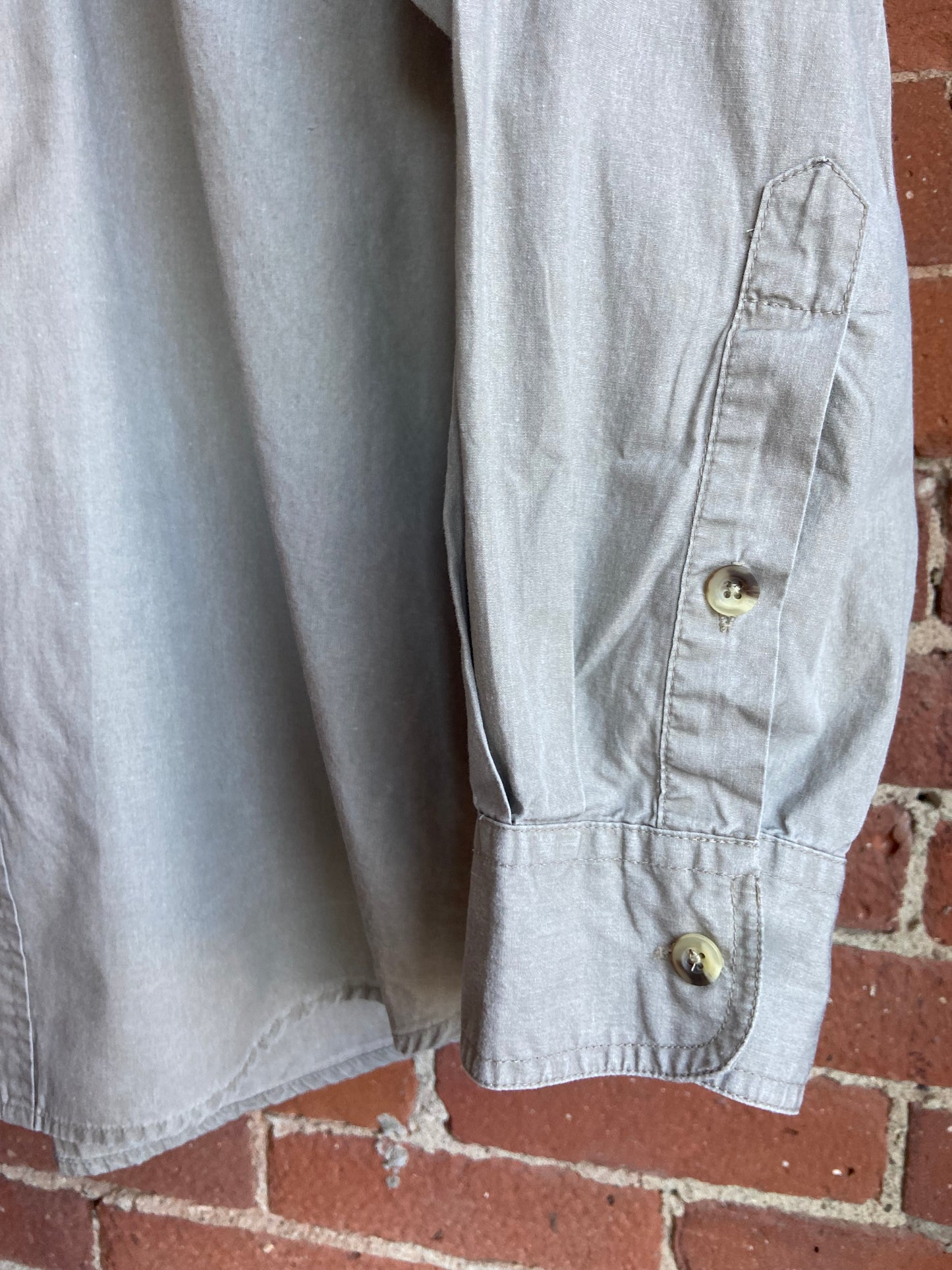 Olive cotton button-up SS 3