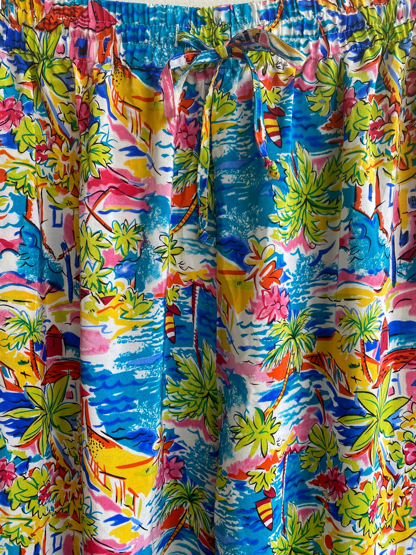 Tropical silk drawstring pants SS2-3