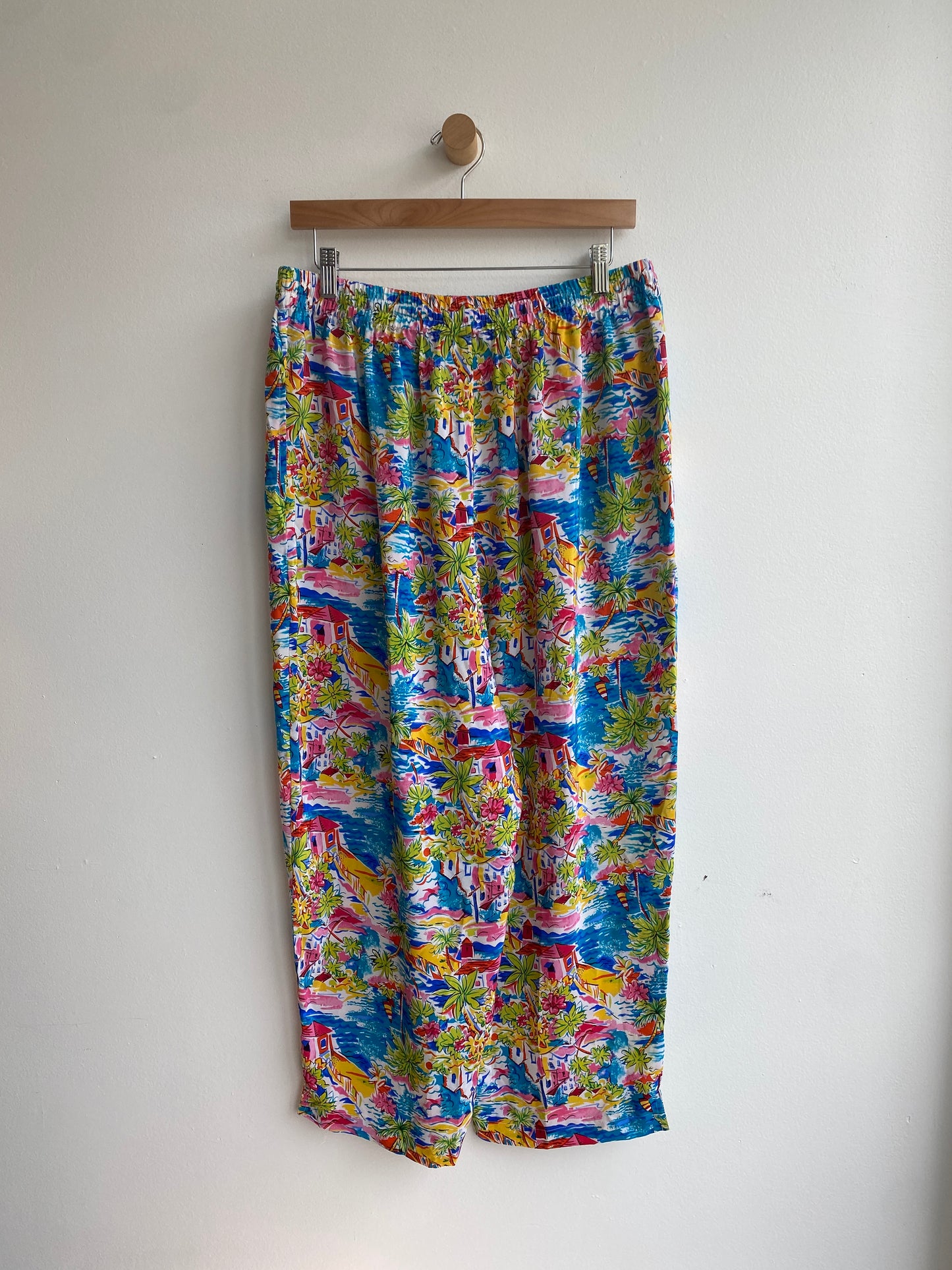 Tropical silk drawstring pants SS2-3