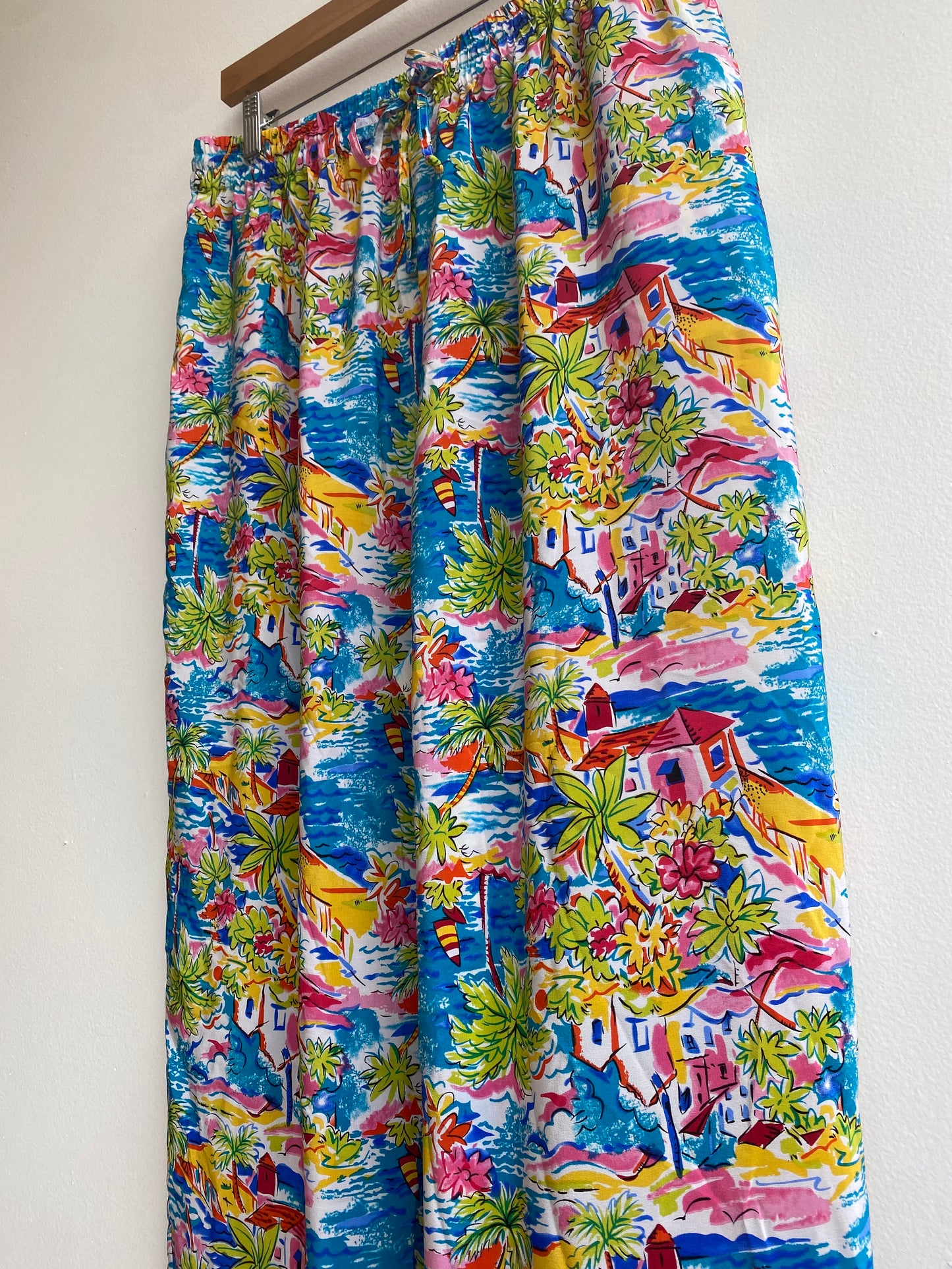 Tropical silk drawstring pants SS2-3