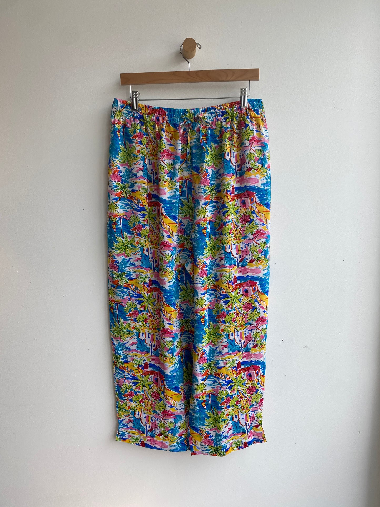 Tropical silk drawstring pants SS2-3