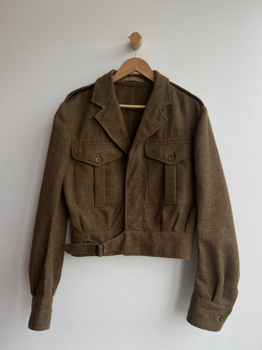 Vintage army green wool bomber jacket SS 1-2