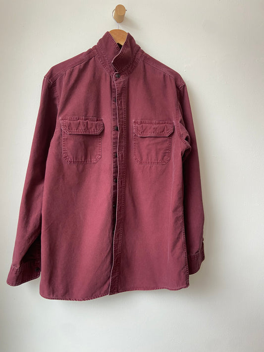 Burgundy chamois button-up SS 3