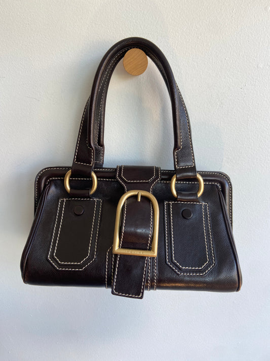 Vintage Celine handbag brown and brass