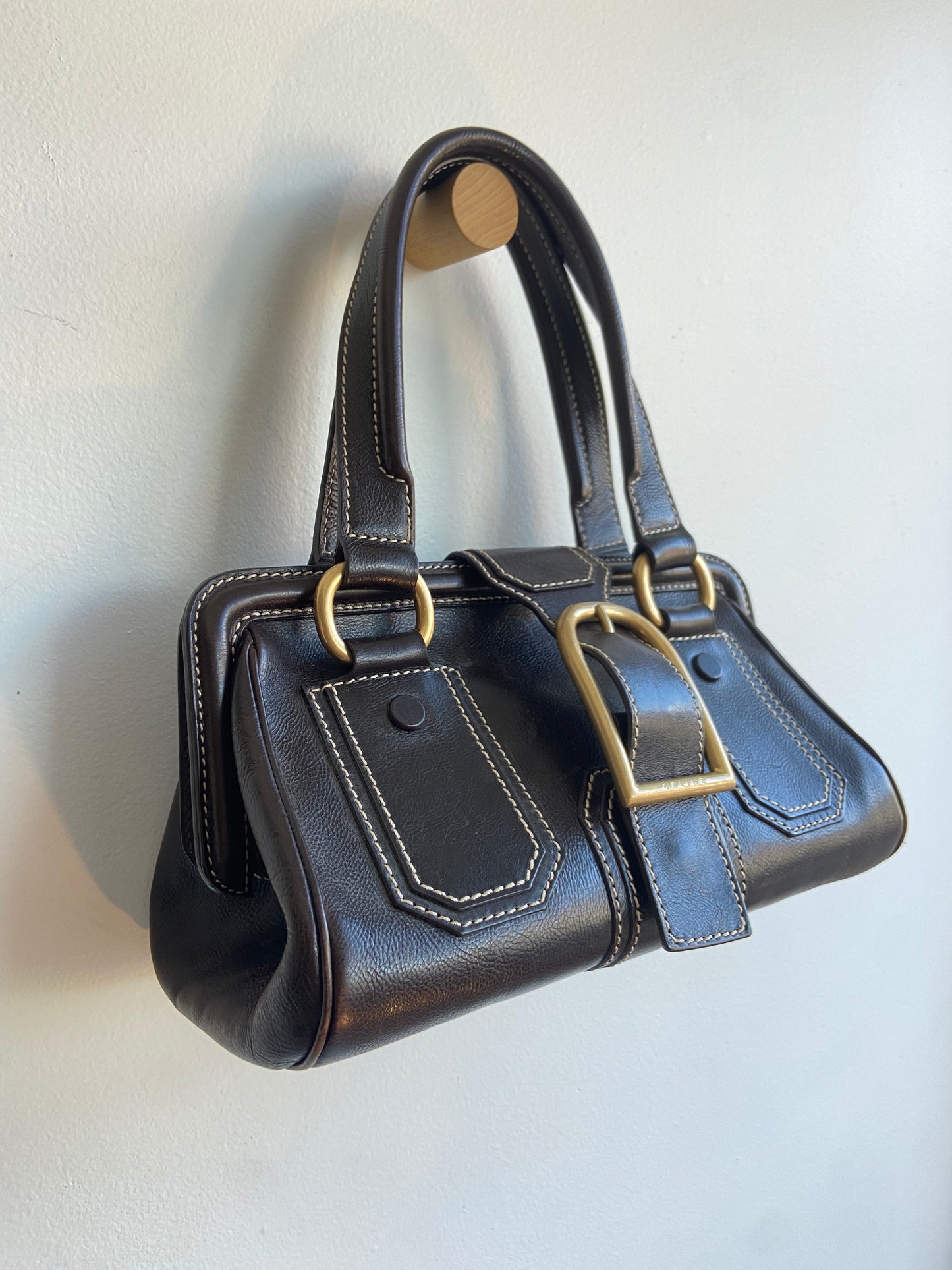 Vintage Celine handbag brown and brass