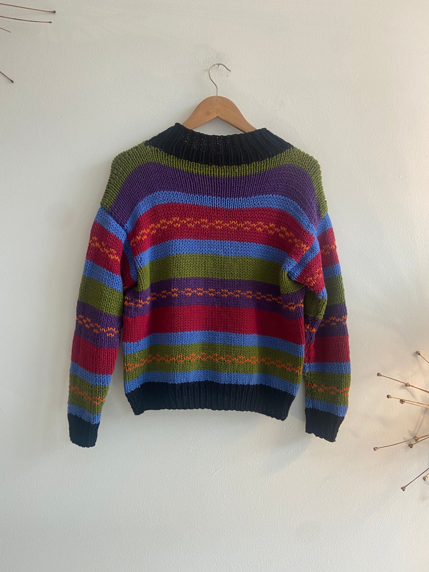 Striped Handknit Wool Sweater SS 1-2