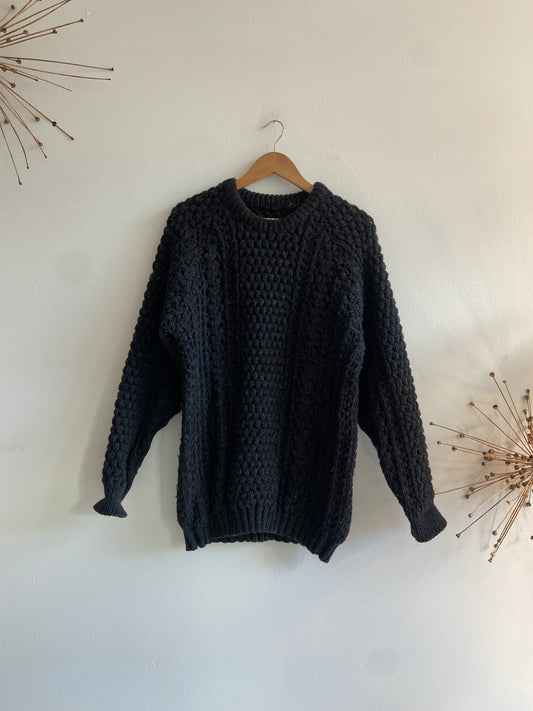 Chunky dark grey wool sweater SS 1-3