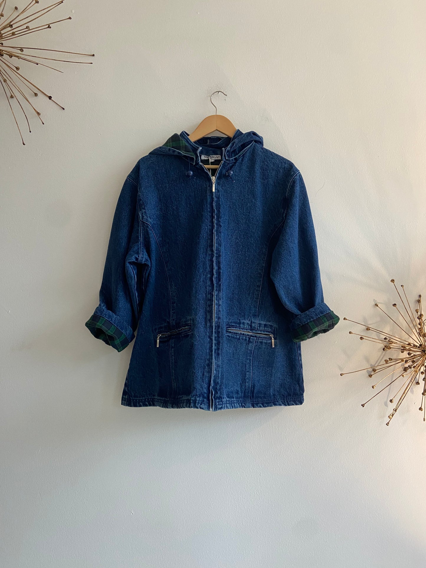 Flannel Lined Hooded Denim Jacket SS 1-2