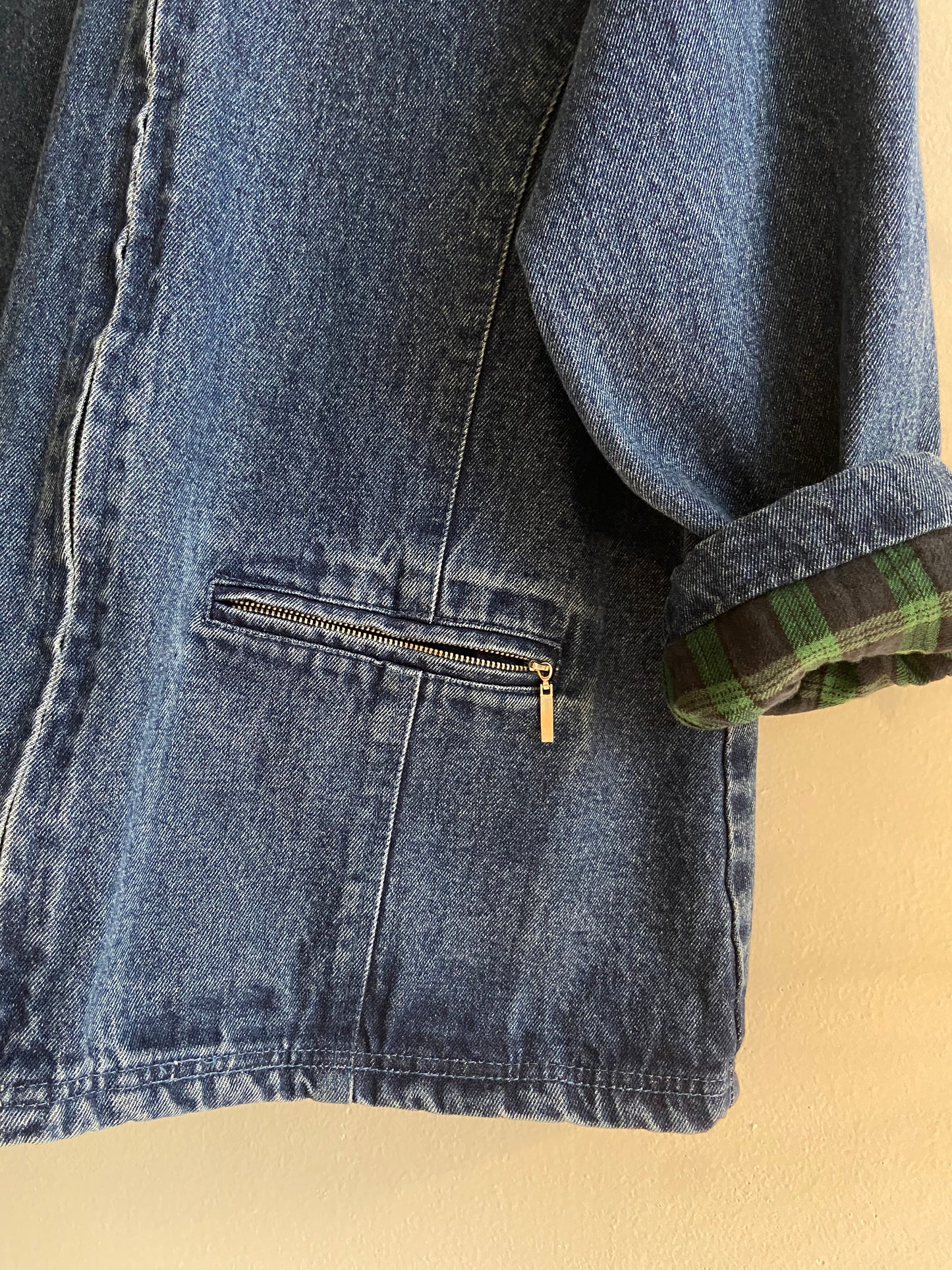 Flannel Lined Hooded Denim Jacket SS 1-2