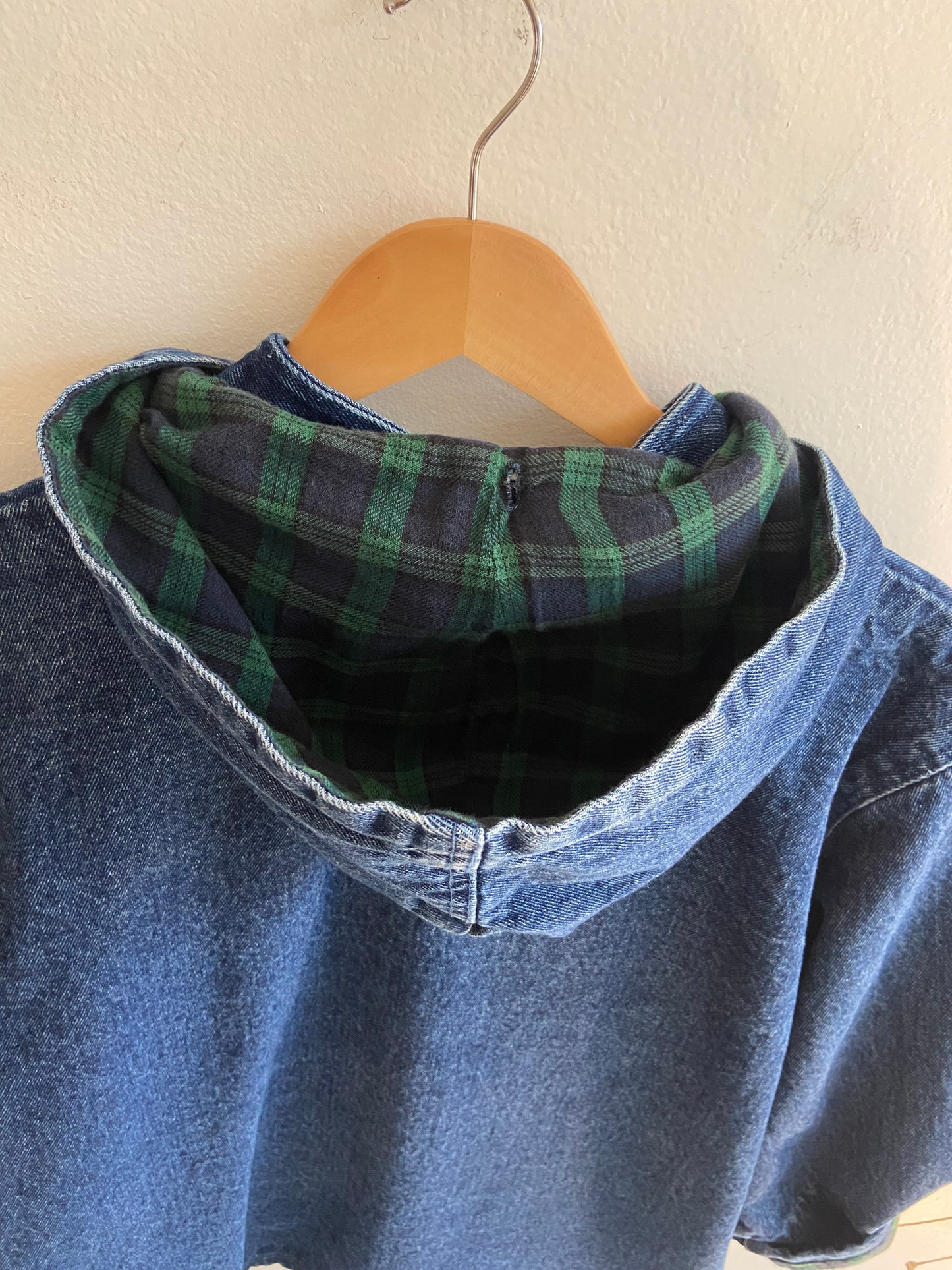 Flannel Lined Hooded Denim Jacket SS 1-2