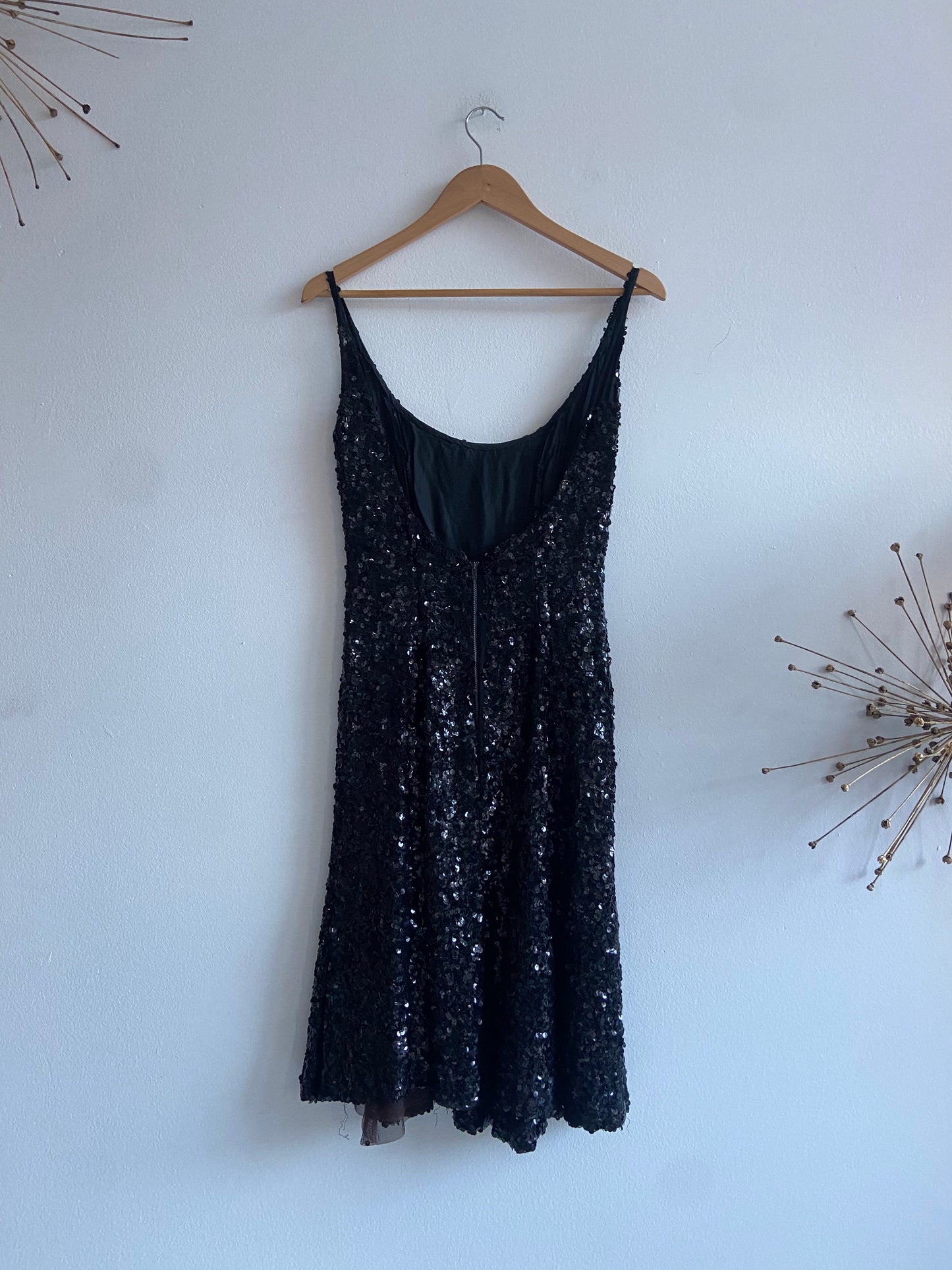 Vintage black sequined cocktail dress SS 1