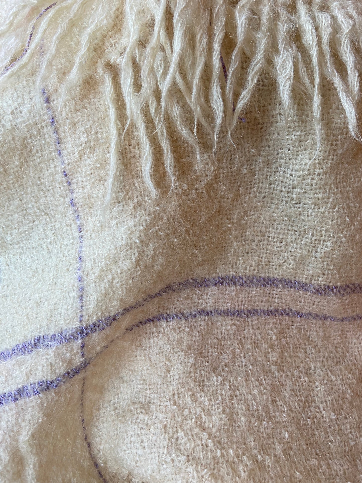 Wool blanket cream with lavender