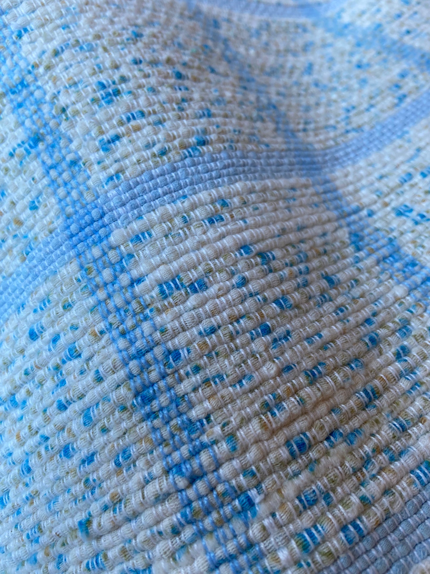 Soft cotton blanket blue grid