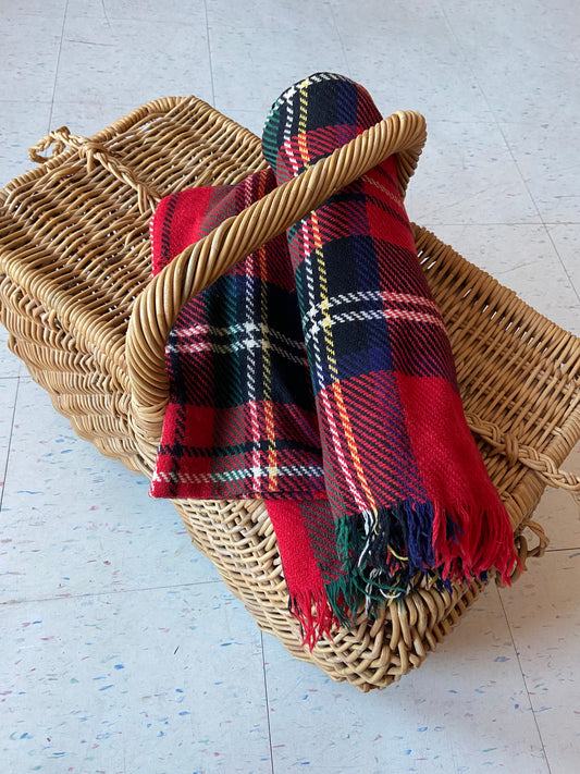 Wool tartan throw