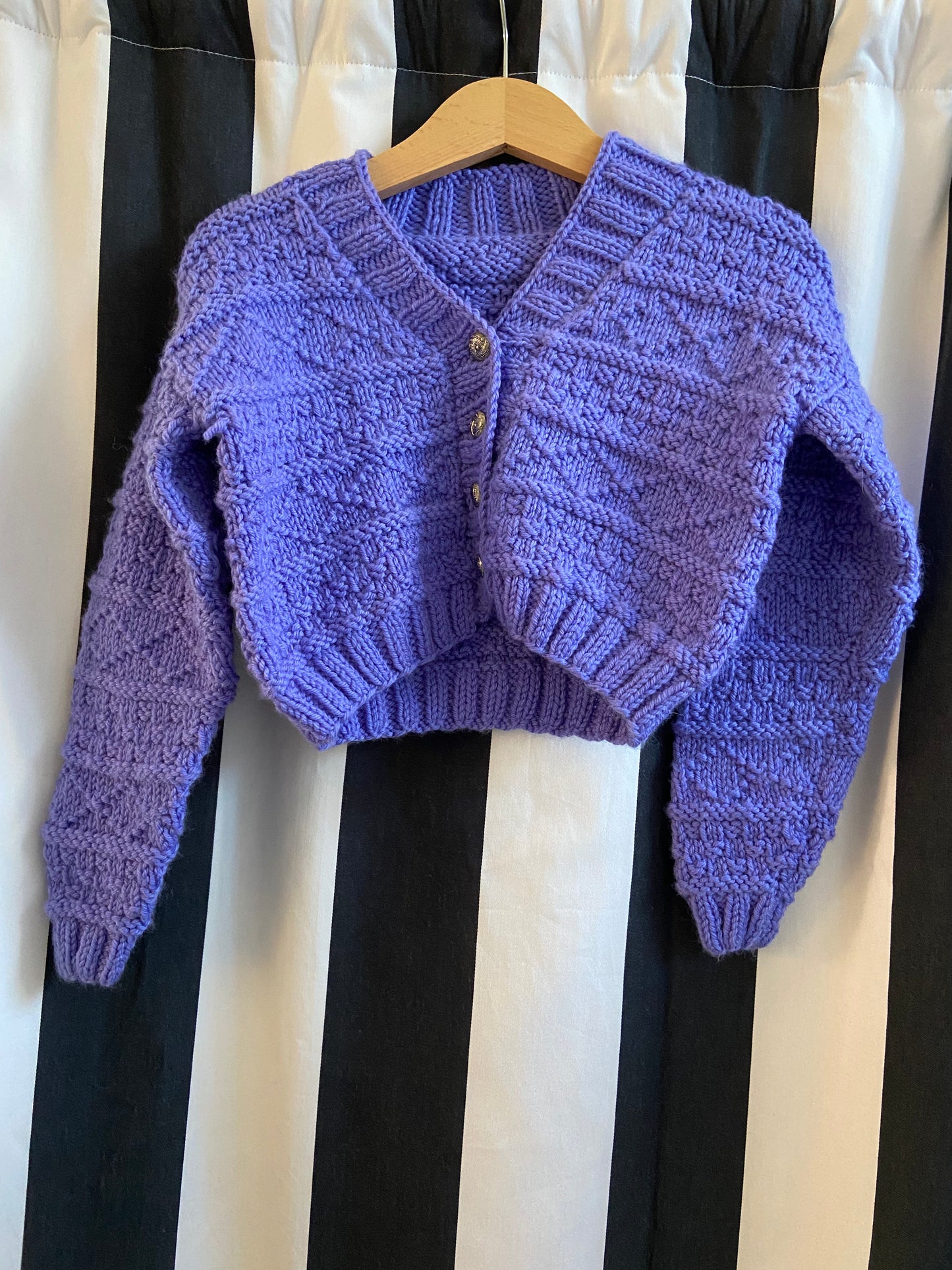 Little. Ones cardi lilac with silver buttons size 3-4