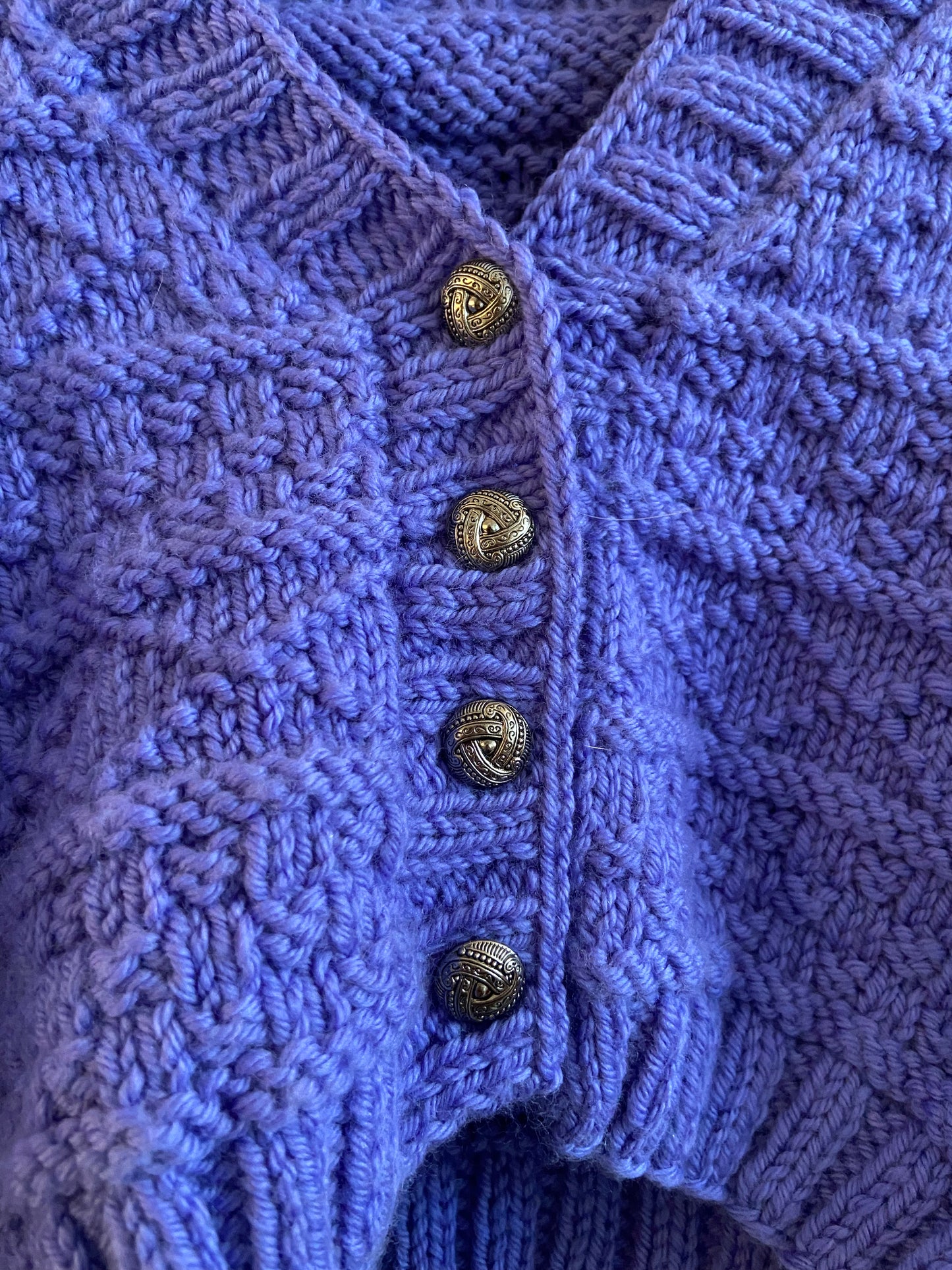 Little. Ones cardi lilac with silver buttons size 3-4