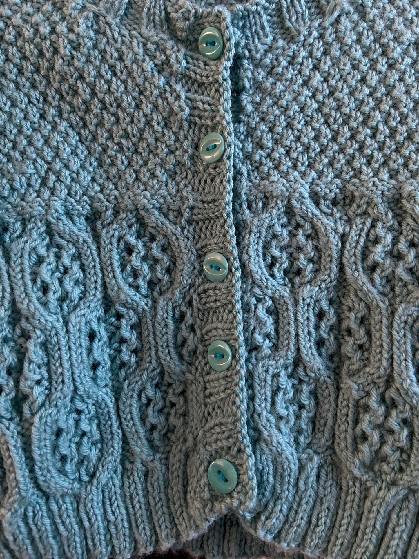 Little. Ones cardi light aqua 6-9 months