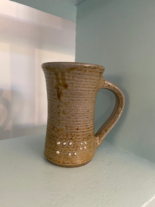 set of 2 ceramic braille mugs