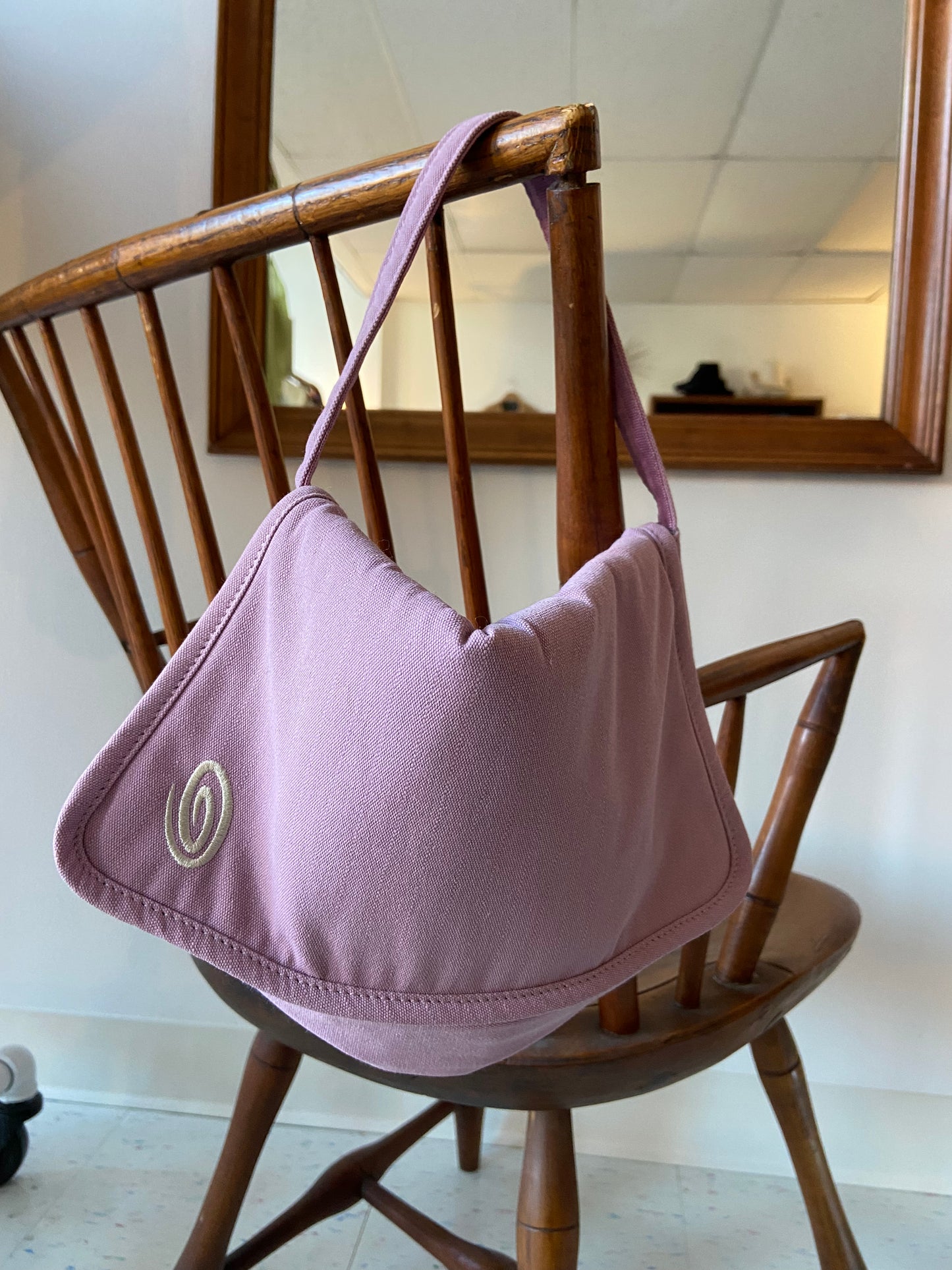 small lilac shoulder bag