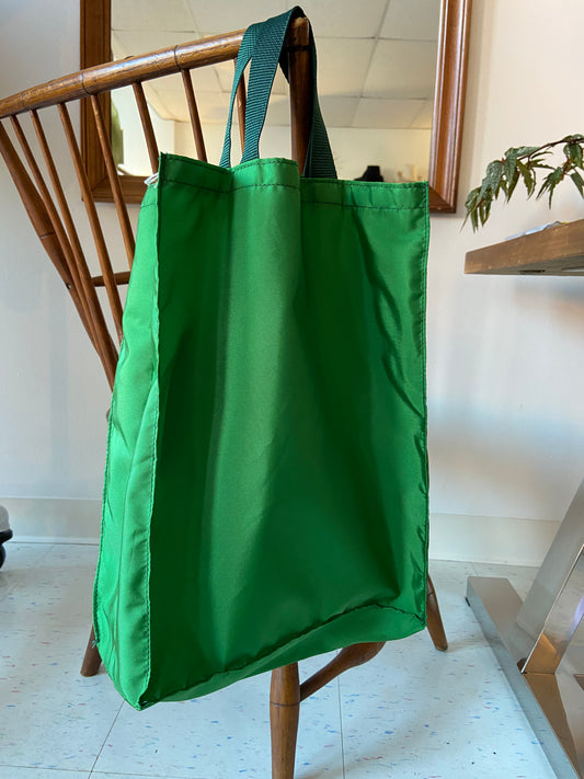 Grass green nylon tote