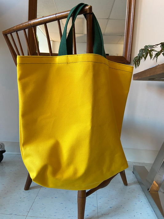 Lemon yellow canvas tote