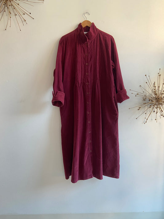 Corduroy burgundy dress SS3