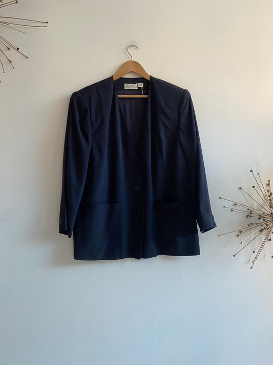 Navy silk blazer SS3