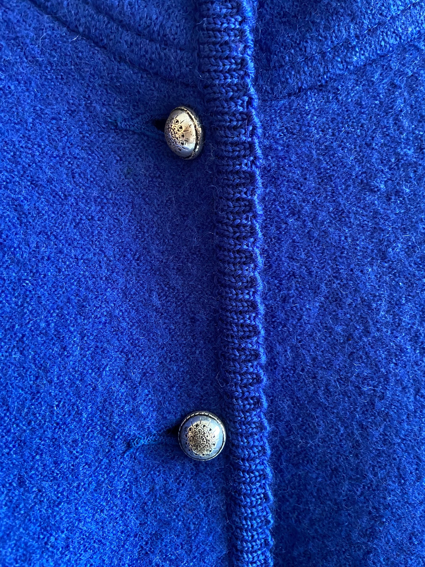 Royal blue wool sweater jacket SS2