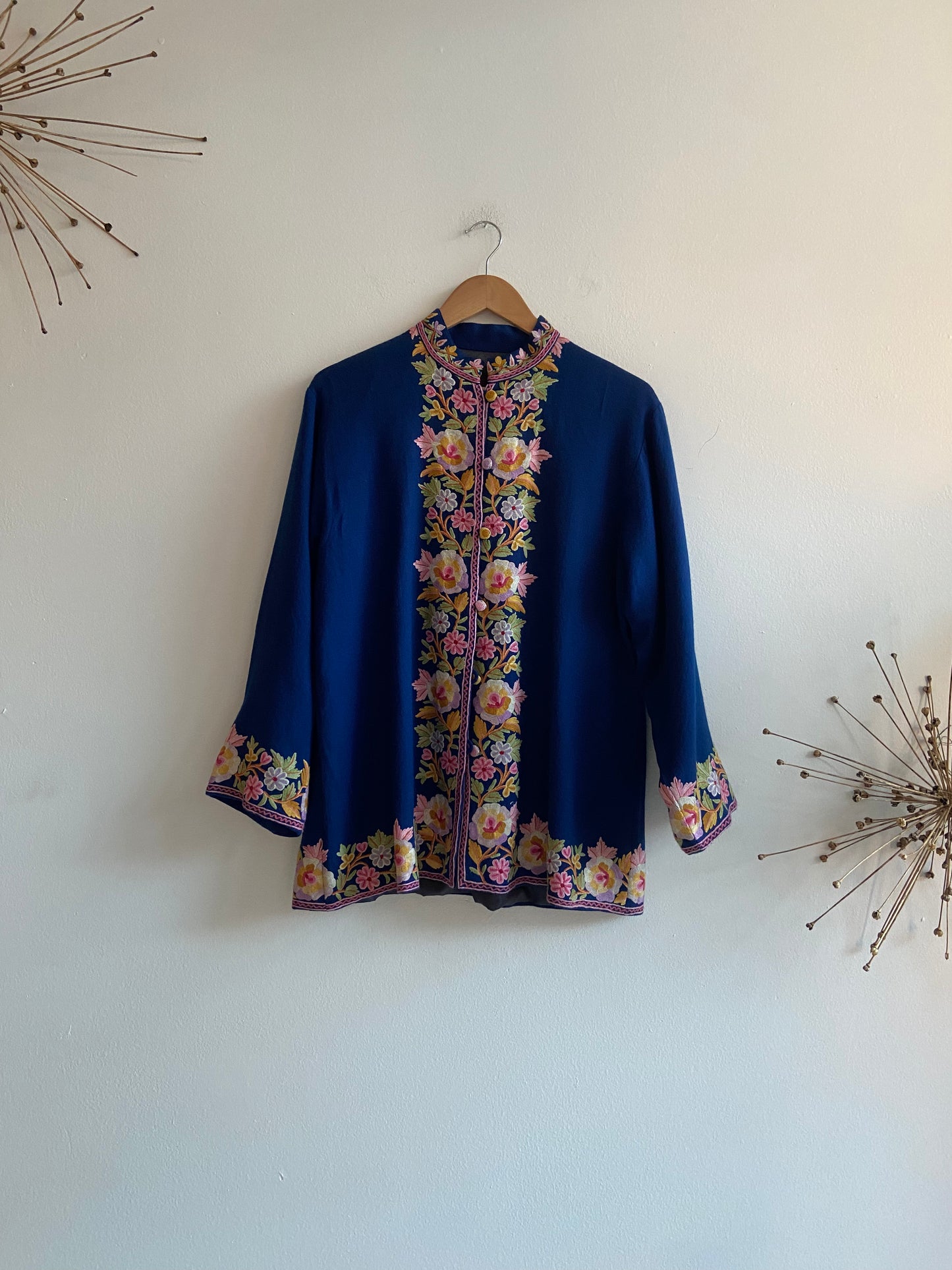 Floral embroidered wool jacket SS 1-2