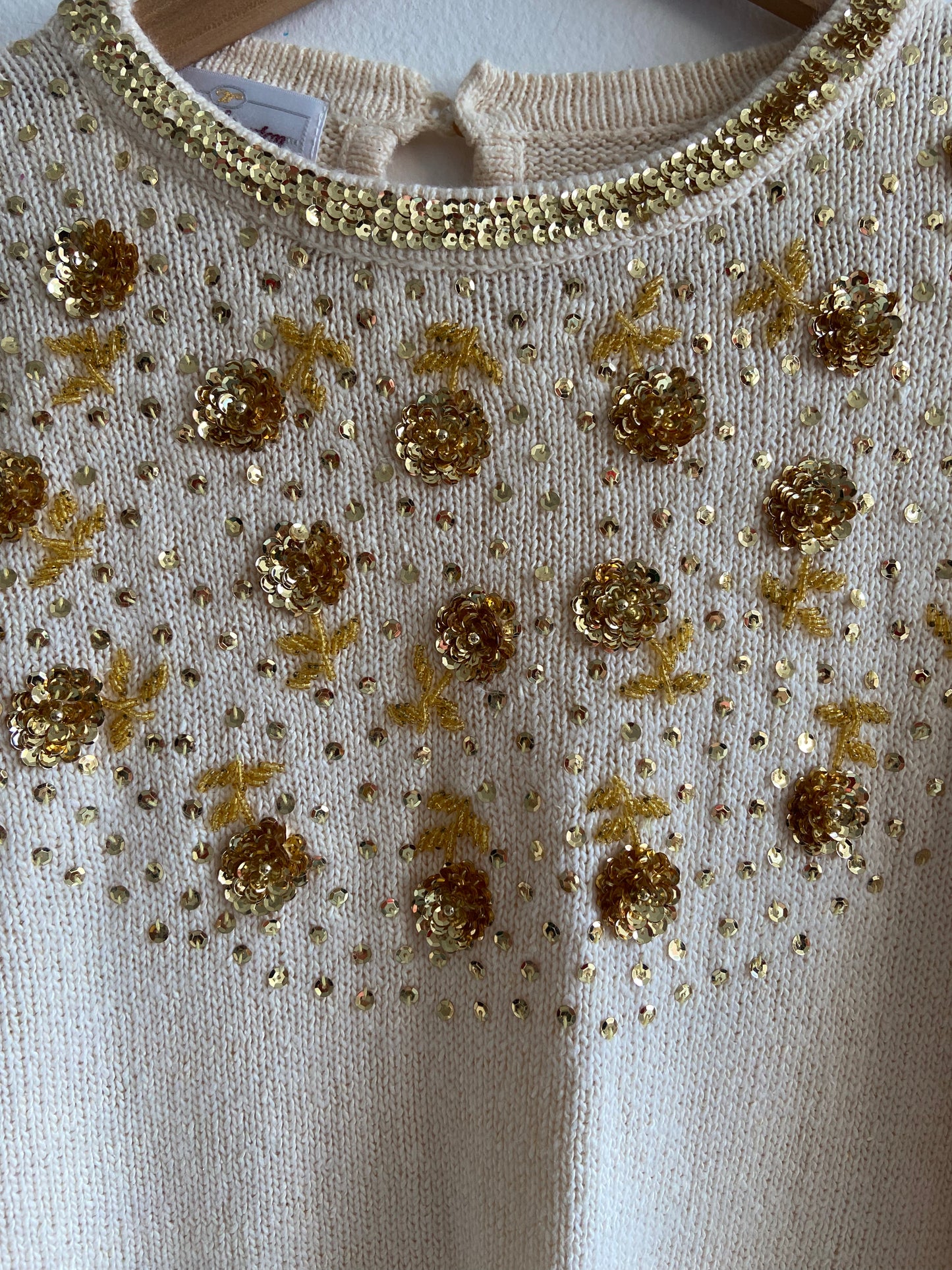 Gold sequin silk and angora sweater SS 3