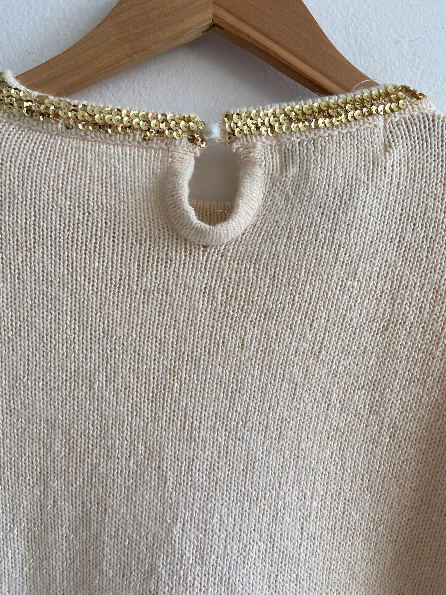 Gold sequin silk and angora sweater SS 3