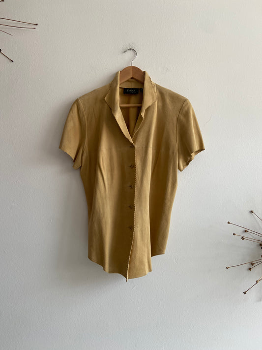 Suede button-up shirt SS 1-2