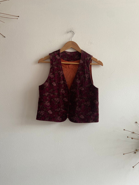 Velvet floral lined vest SS 1