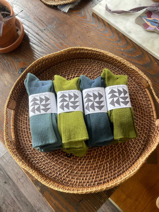 Small Ritual Hand Dyed 100% Cotton Socks