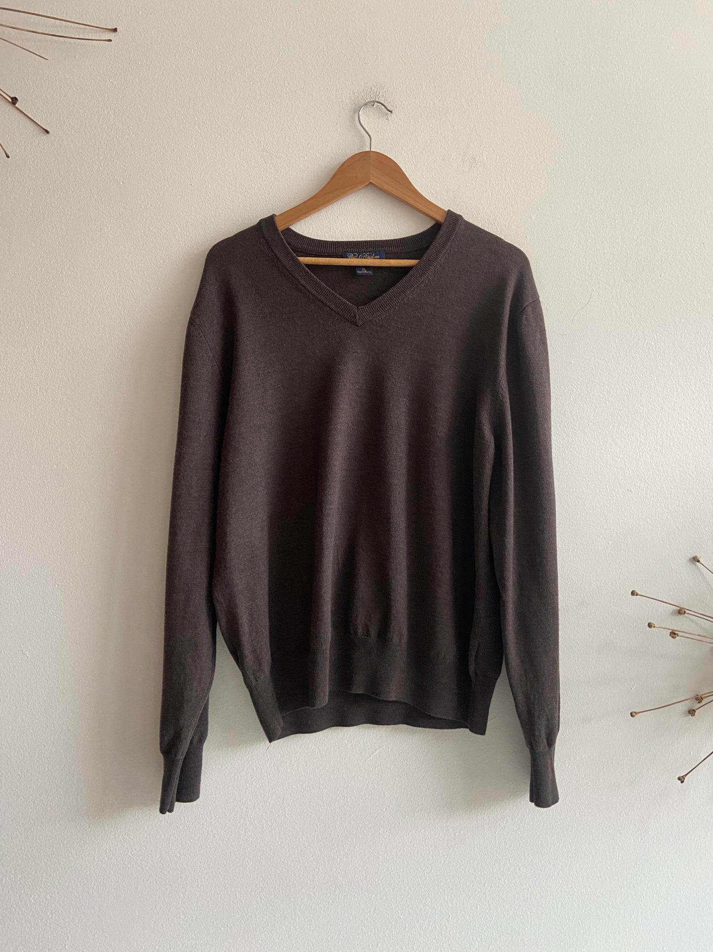 Brooks Brothers brown merino wool sweater SS 1-3