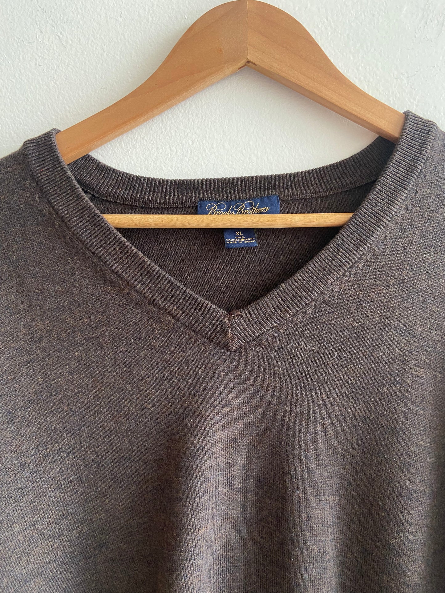 Brooks Brothers brown merino wool sweater SS 1-3