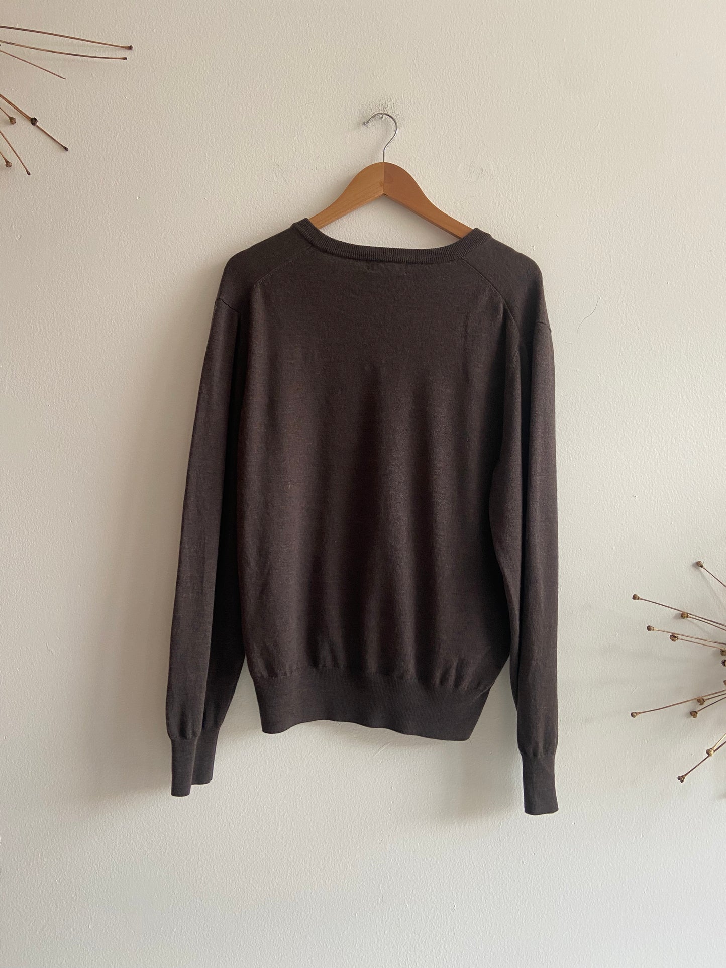 Brooks Brothers brown merino wool sweater SS 1-3