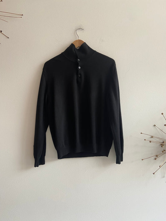 Black merino wool sweater SS1-2