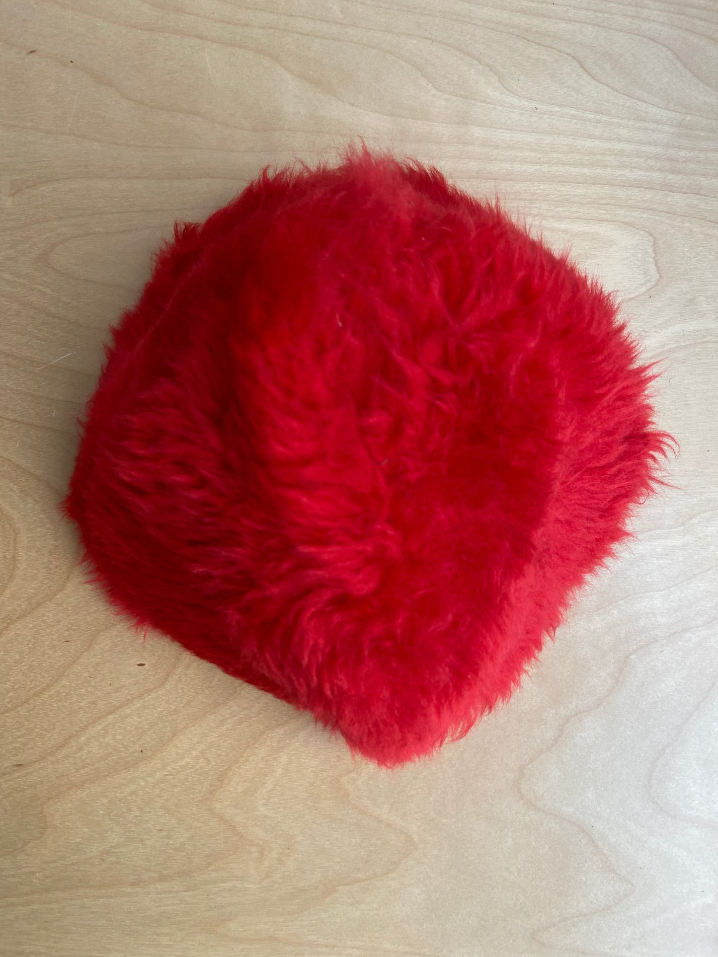 Little. Ones vintage red shearling cap