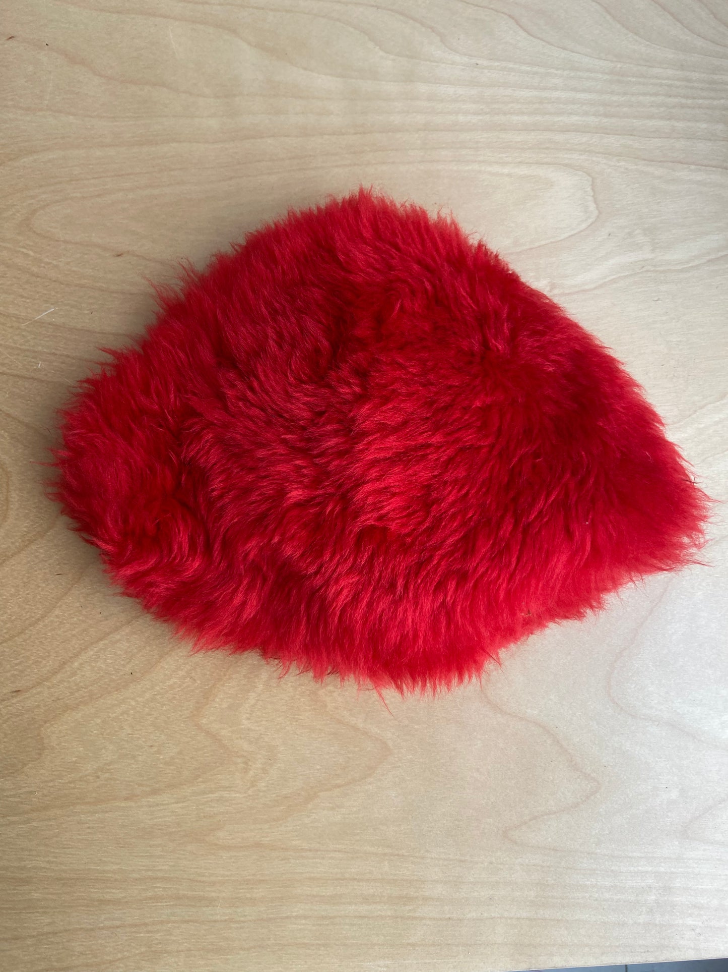 Little. Ones vintage red shearling cap