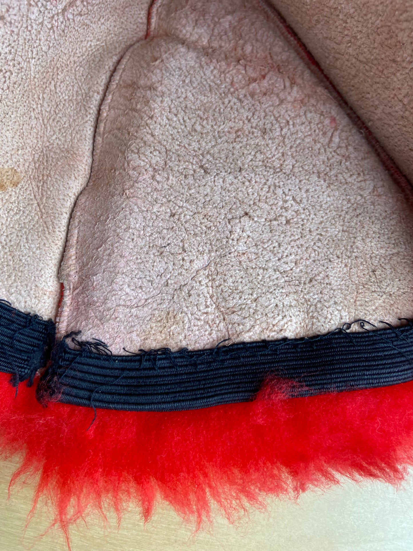 Little. Ones vintage red shearling cap