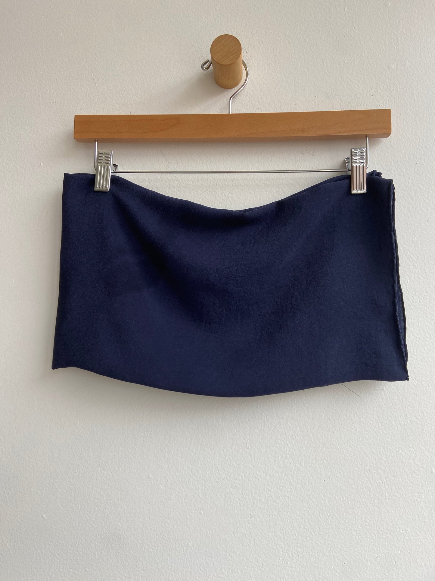 Navy blue silk scarf