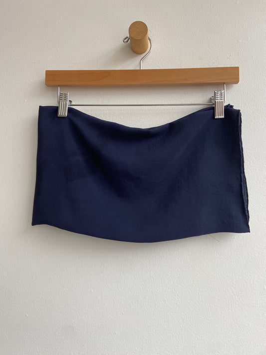 Navy blue silk scarf