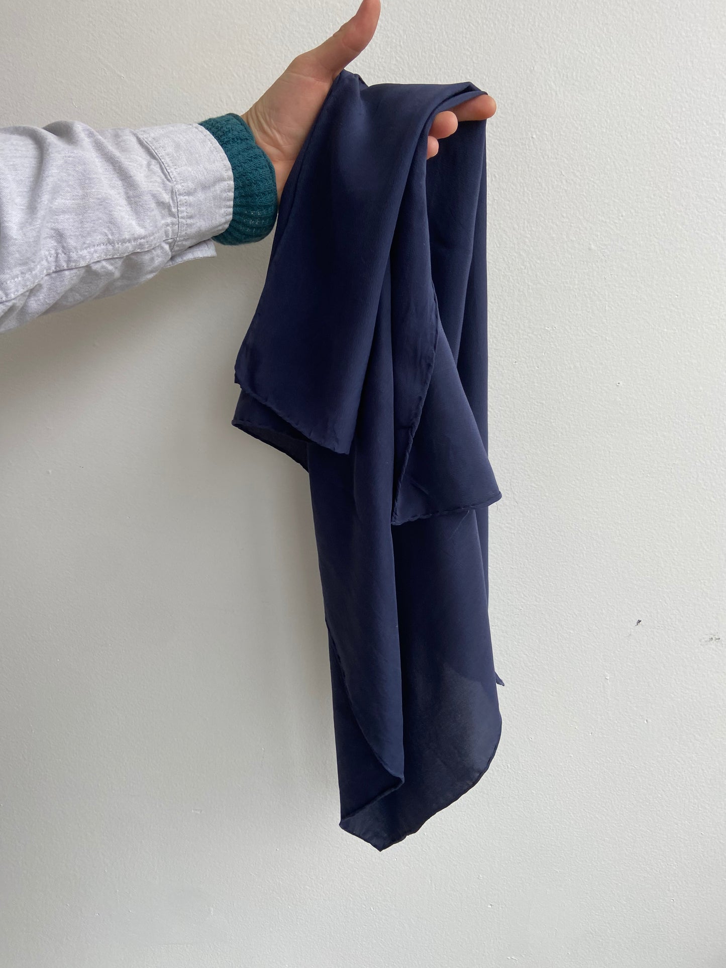 Navy blue silk scarf