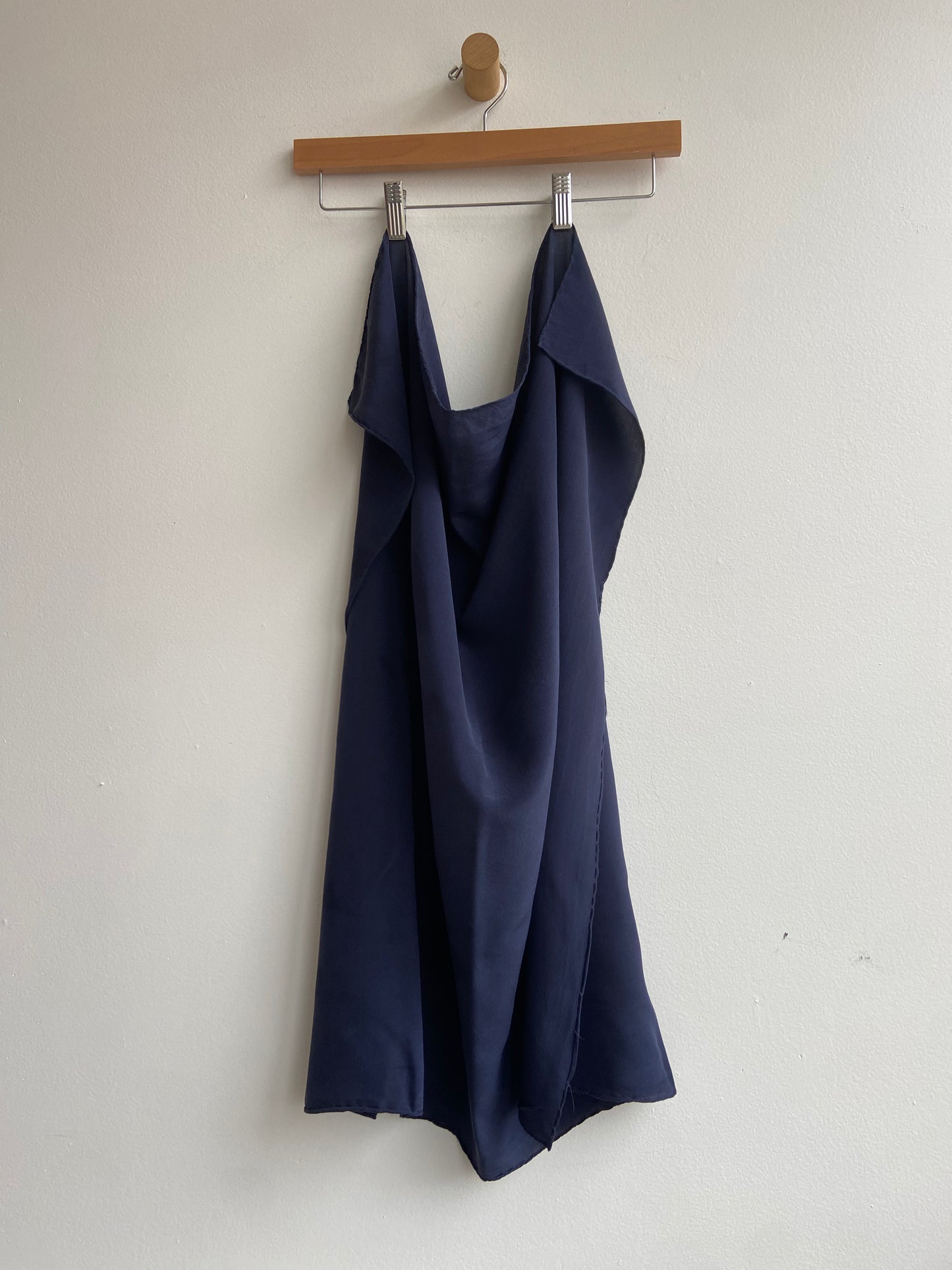 Navy blue silk scarf