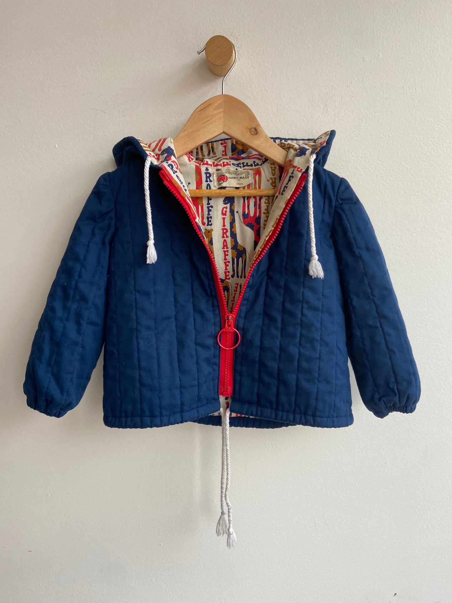 Little. Ones vintage giraffe hooded jacket sz 12 mo-2