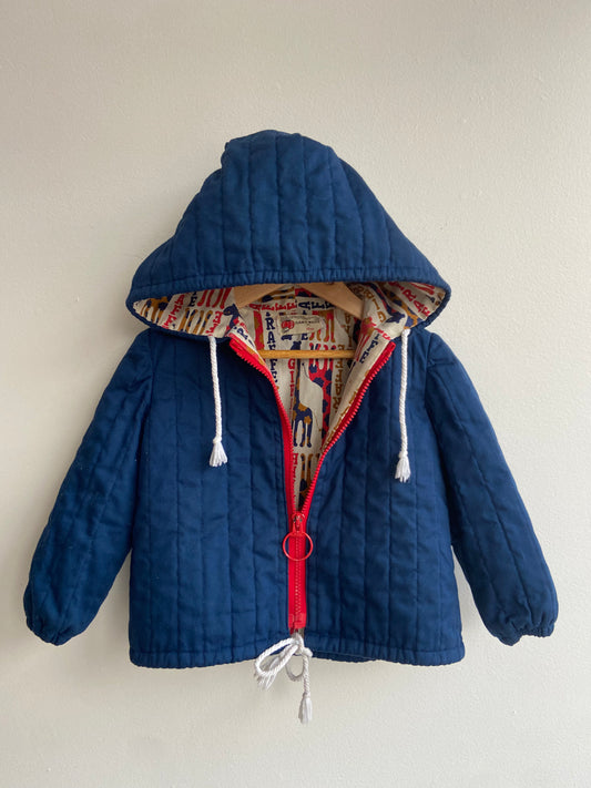 Little. Ones vintage giraffe hooded jacket sz 12 mo-2